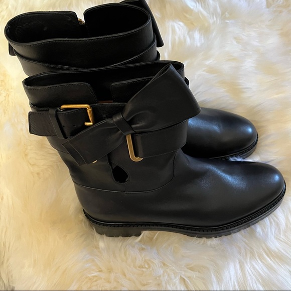 NEW  Valentino Now Wrap Vitello Biker Boots. - Picture 2 of 11